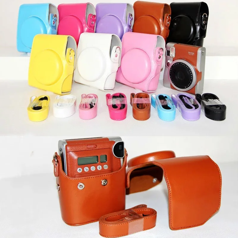 

New PU Leather Camera Shoulder Strap Bag Case Pouch Cover For Fuji Fujifilm Instax mini 90