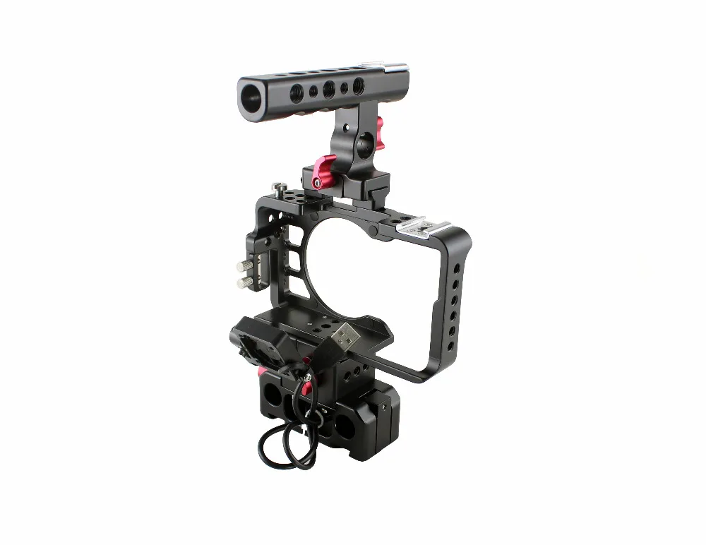 

CAME-TV Rig For S ony A6300 Camera With Handle Cage Baseplate+Cooling Fan