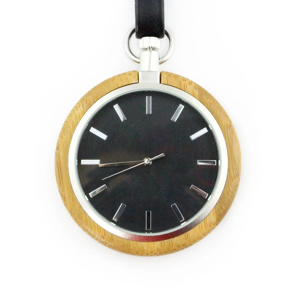 

Custom Logo 2018 Unique Wooden Pocket Watch Men's Custom Japan Quartz Wood Pocket Watch