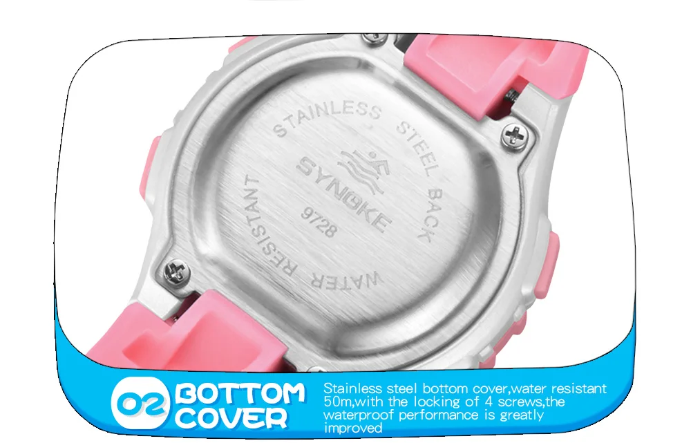 SYNOKE Clock Watches Girls Watches  Back Light Alarm 50m Waterproof Sport Watch for Children LED Display Kids Digital Watch Boys