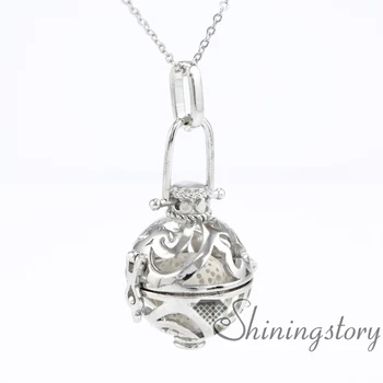 

ball openwork essential oil necklace perfume lockets wholesale lockets necklaces essential oil diffuser necklaces metal volcanic
