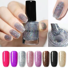 Николь дневник 6 мл чернила на водной основе для ногтей голографический лак слезает блестящие, для дизайна ногтей Лаки Серебряный лазер для УФ гель лак для ногтей Декор