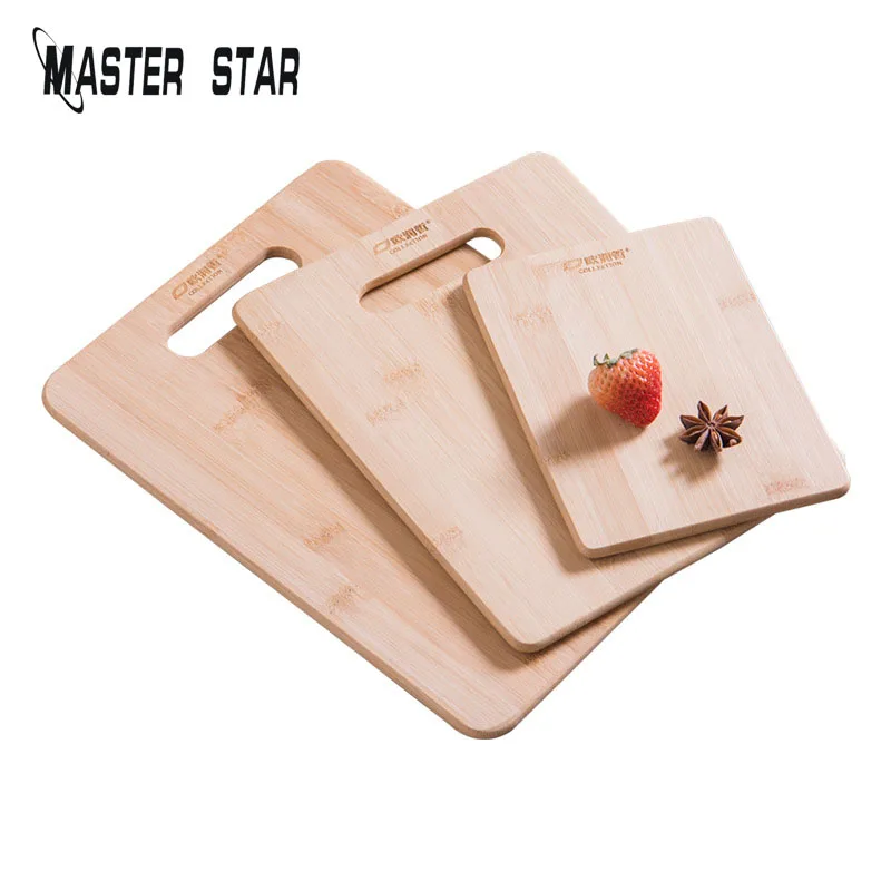 

Master Star 3 Pcs Kitchen Utensils Set Bamboo Rectangle Chopping Board Fruit Cutting Board Knife Board For Kitchen Accessories