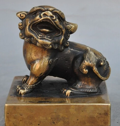 

bi003335 chinese dynasty palace bronze Guardion Phylacter foo dog lion seal stamp Signet
