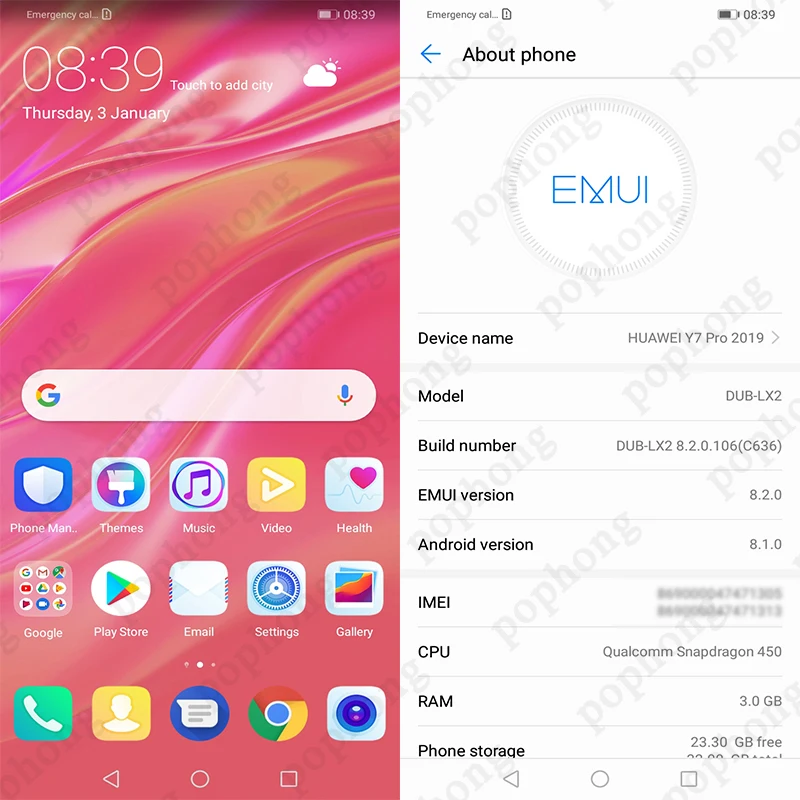 Мобильный телефон Huawei Enjoy 9 Y7 Pro глобальная прошивка экран 6 26 дюйма Восьмиядерный