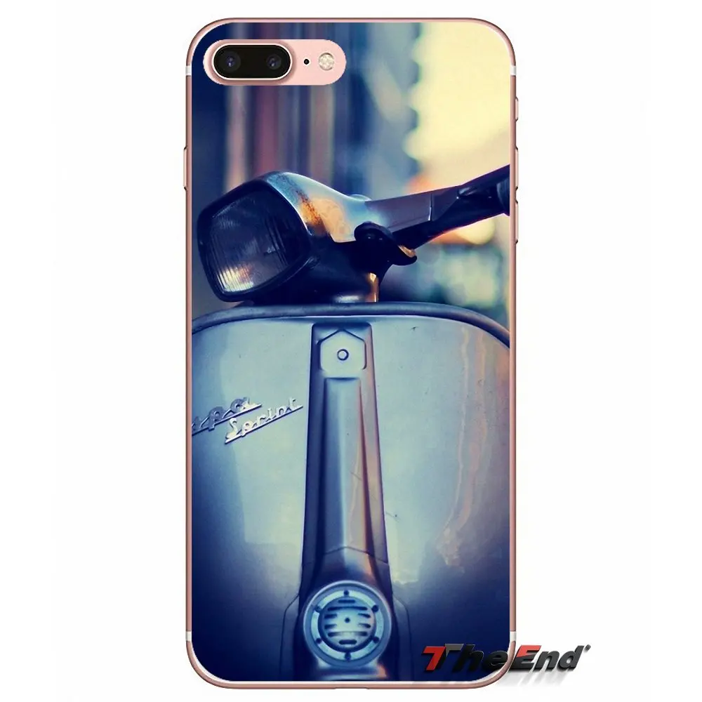 Итальянский чехол для мотоцикла Samsung Galaxy S3 S4 S5 MINI S6 S7 edge S8 Plus Note 2 3 4 5 Grand Core Prime Blue Vespa
