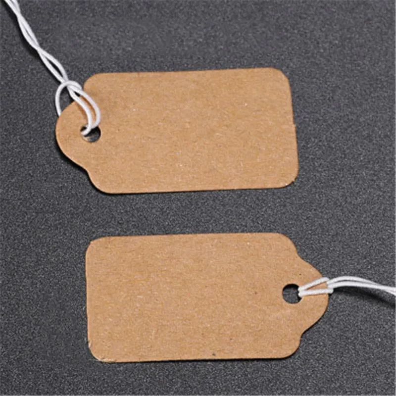 

100pcs/bag Blank Price Tags With Strings Necklace Ring Bracelet Kraft Paper Price Labels Tags Display Jewelry Making Findings