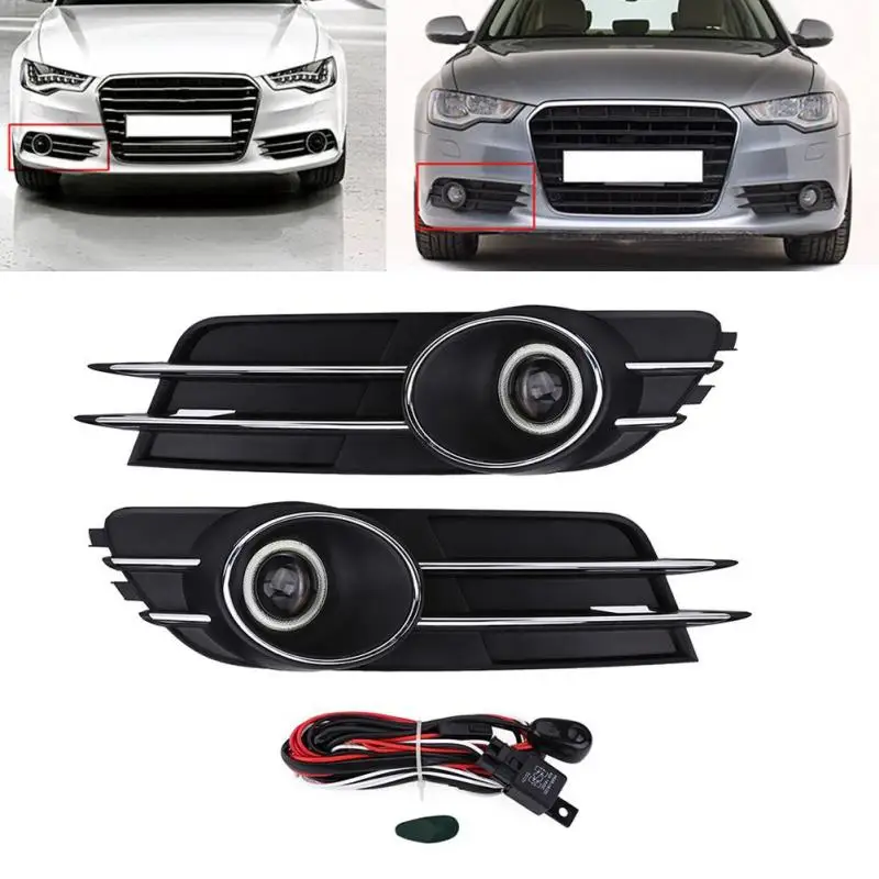 Car Front Bumper Foglight Grille Fog Light font b Lamp b font Set for Audi A6