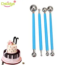 4 шт., набор инструментов для моделирования из нержавеющей стали, форма для выпечки, ручка для печенья, сделай сам, помадка, торт, декоративные резаки, цветок, сахарное ремесло, металлический шар