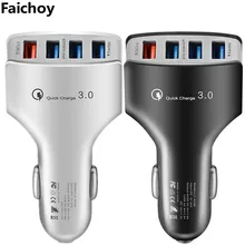 Faichoy хорошее QC3.0 быстрое зарядное устройство USB Автомобильное зарядное устройство 4 USB порта Адаптивное быстрое зарядное устройство для телефона адаптер для iPhone huawei Xiaomi Регистратор