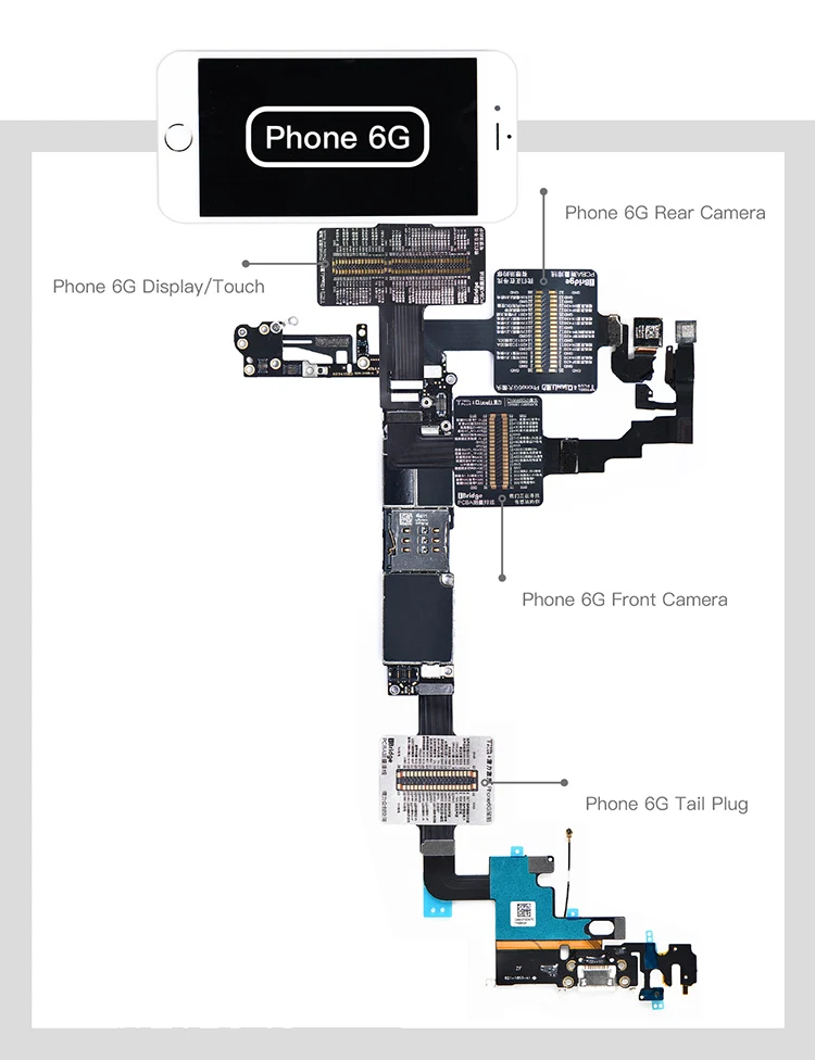Qianli инструмент iмост Тестовый Кабель для iPhone X 8 P 8G 7 6SP 6 S материнская плата дисплей