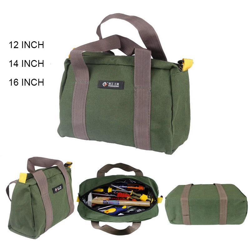 

Multifunction Canvas Waterproof Tool Bags 12/14/16inch Storage Carry Bags Portable Hardware Toolkit For Electrician Household