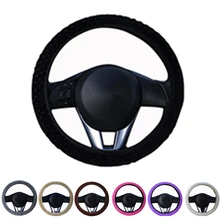 Auto Interior Accessories Car DIY Winter Steering Wheel Cover Anti-Slip Plush Sport Type car steering wheel covers