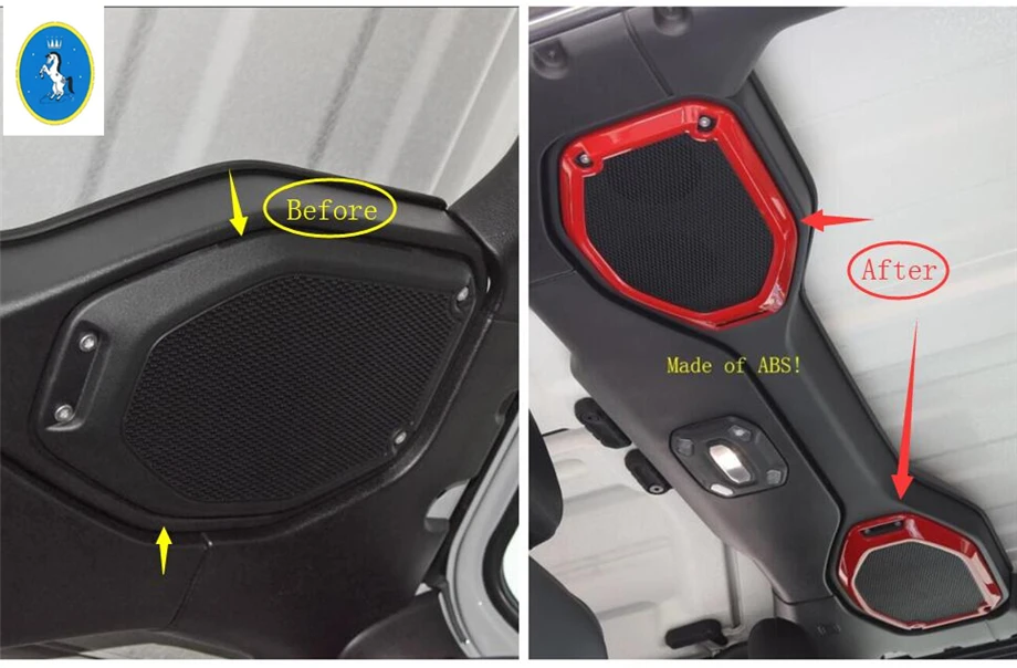 Yimaautotrim авто аксессуар на крыше стерео динамик аудио звук рамка кольцо Крышка отделка ABS Подходит для Jeep Wrangler JL