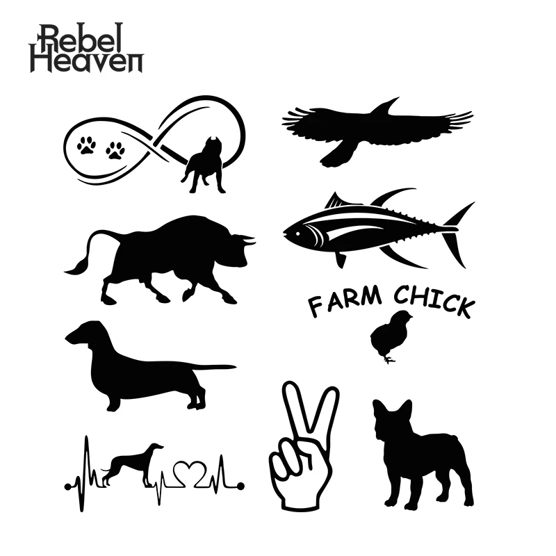 Наклейки для автомобиля Rebel Heaven Jdm декоративные окна французский бульдог собака