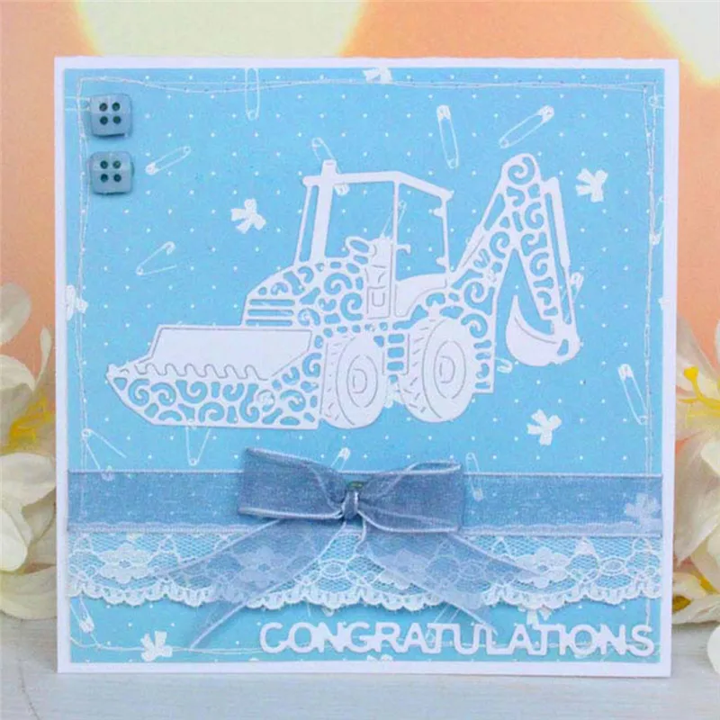 

Excavator Vehicle Metal Cutting Dies Scrapbooking Car Die Cuts for Card Making DIY Embossing New Craft Dies New 2019