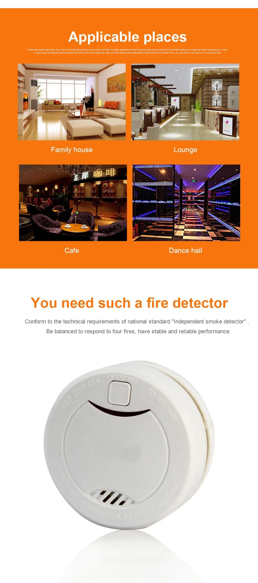 10-год Батарея детекторы дыма независимый Автономный Фотоэлектрические пожарной сигнализации Системы дыма