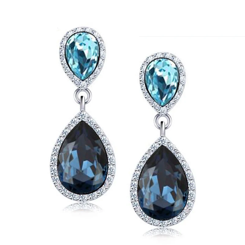 Женские серьги с синим кристаллом 5 цветов|earrings for women|fashion earrings womenearrings women fashion |