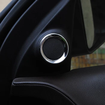 

Inner Front Trim Chrome Speaker Stereo Ring Abs Plastic Set Pair Protector