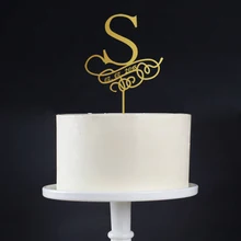 Индивидуальные инициалы Топпер для торта, персонализированные свадебные топперы для торта жениха и невесты, зеркальные блестящие топперы для кексов, свадебные украшения