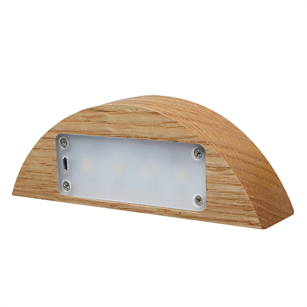 

Wooden Led Night Light Battery 1100mah Rechargeable Press Dimmable Half Moon Light Table Lamp Decor Atmosphere USB Nightlamp