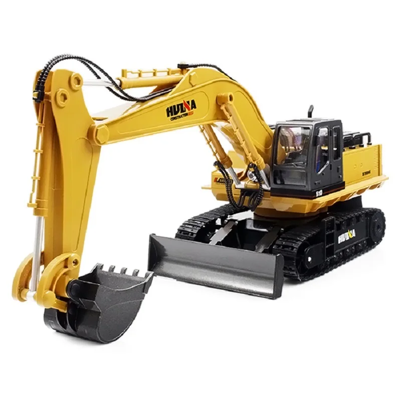 Goedkoop Huina 1510 RC Graafmachine Auto 2.4g 11CH Metalen Afstandsbediening Techniek Digger Truck Model Elektronische Zware Machines Speelgoed