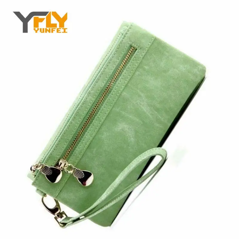  Y-FLY Hot Fashion Women Purses Wallet PU Leather Double Zipper Wallet Ladies Long Clutch Coin Card Holder Women's Purse DB5693 