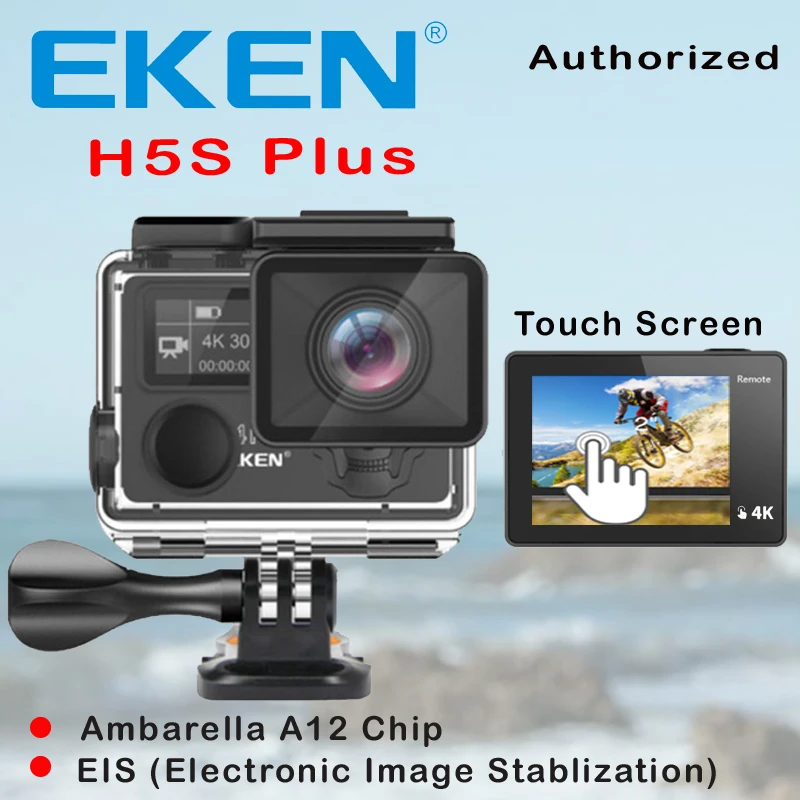 Ultra HD экшн камера EKEN H5S Plus сенсорный экран Ambarella A12 EIS 4K 30 FPS м водонепроницаемая