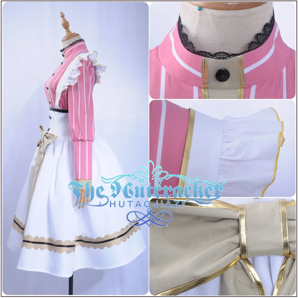x_05 Love Live! Cos Valentine's Day unwaking Yazawa Nico Cosplay Costume Custom Maid Uniform Skirt Dress Hairband Hairpin Wig Pigtail (5)