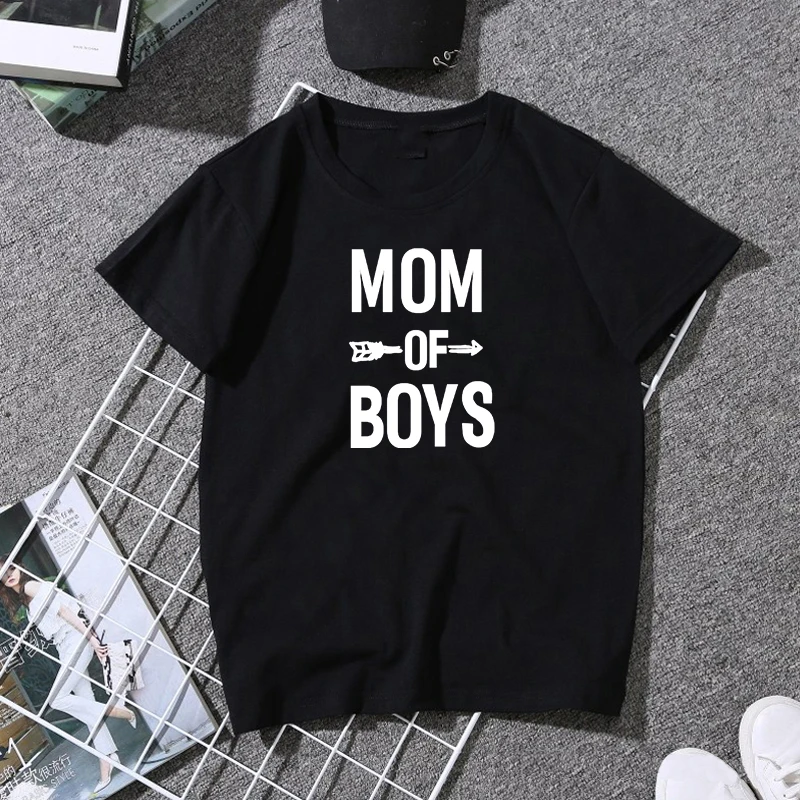 Showtly MOM of Boys, футболка с надписью, женская одежда,, модные Забавные футболки с надписью, мама, жена, феминистка, футболка со слоганом, топы