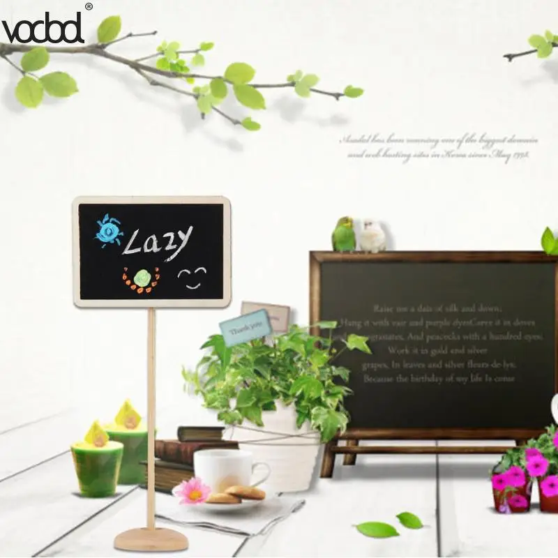 

10pcs MiniCute Design Retangle Chalkboard Blackboard Stand Place Holder Wedding Event Party Decorations Lolly Party Tag(Square)