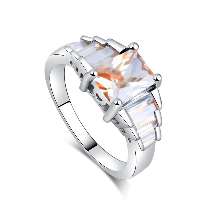 H:HYDE New jewelry 4 Colors CZ Cubic Zirconia Stone Charming silver wedding ring for women size 7-9 anillos mujer