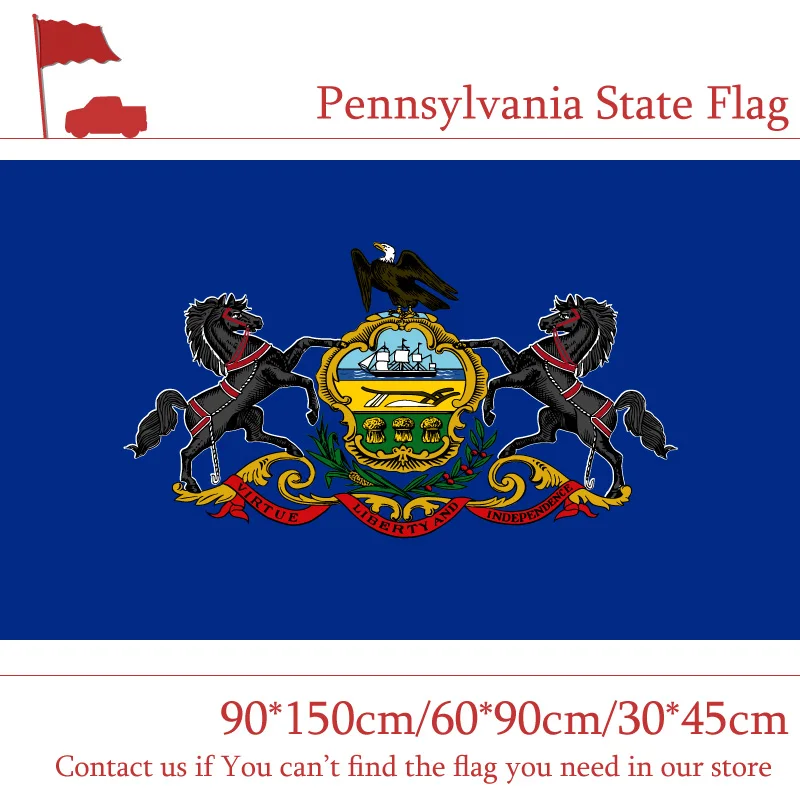 

Free shipping Pennsylvania State Flag 3*5ft Hanging Flag 30*45cm Car Flag 60*90cm 90*150cm Flag