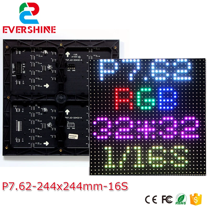 P7.62 полноцветные СВЕТОДИОДНЫЕ модули для помещений smd3528 1/16 Размер сканирования X