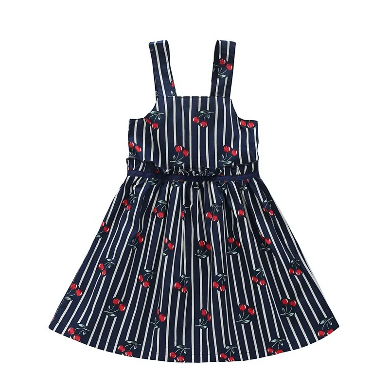

Baby Girls Cherry Blossom Back Bow Tied Princess Dresses Korean Version Kid Girls Sleeveless Vest Dress
