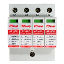 TOWE CLASS C surge protective device 40kA 4P SPD distribution box 3 phases over voltage protector