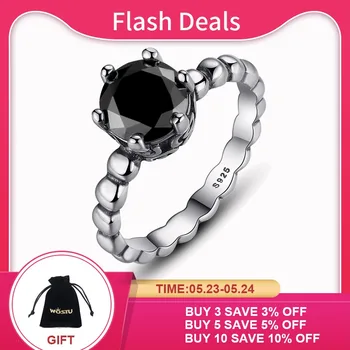 WOSTU Hot Sale 925 Sterling Silver Rings For Women European Original Wedding Fashion Brand Ring Jewelry Gift
