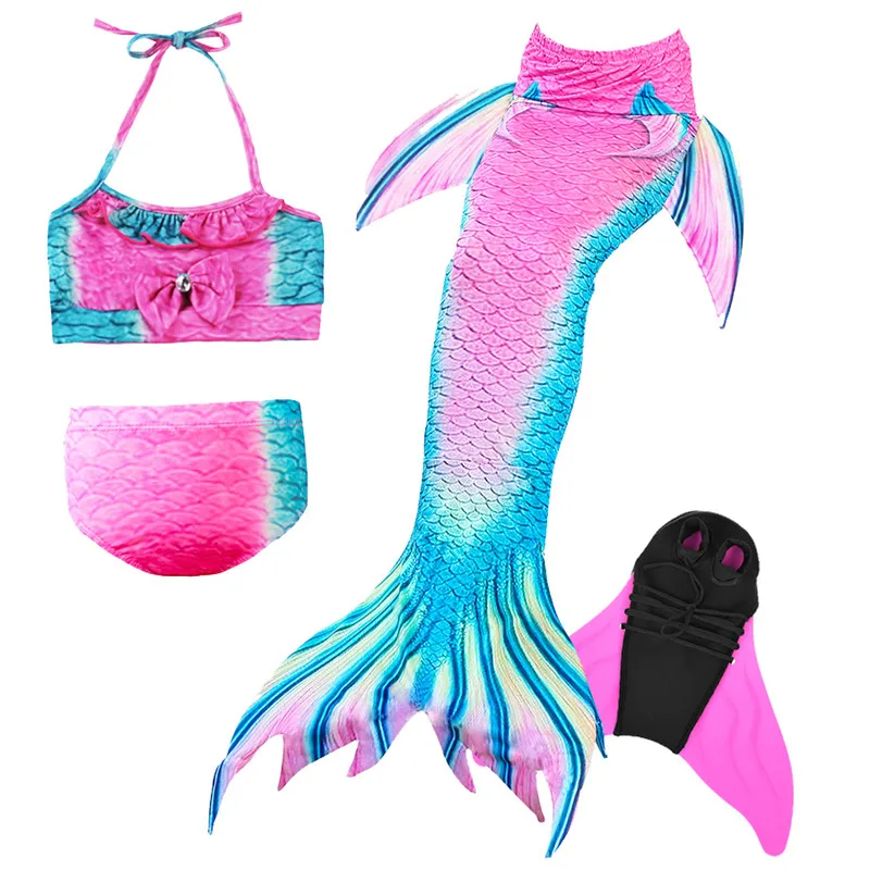 Girls-Mermaid-Tail-with-Swimming-Flipper-Swimable-Mermaid-Tail-Swimable-Monofin-Bikini-Swimwear-Children-Swimsuit-Diving(17)