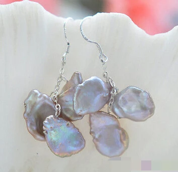 

1509 lavender lamina KESHI REBORN PEARL dangle earring