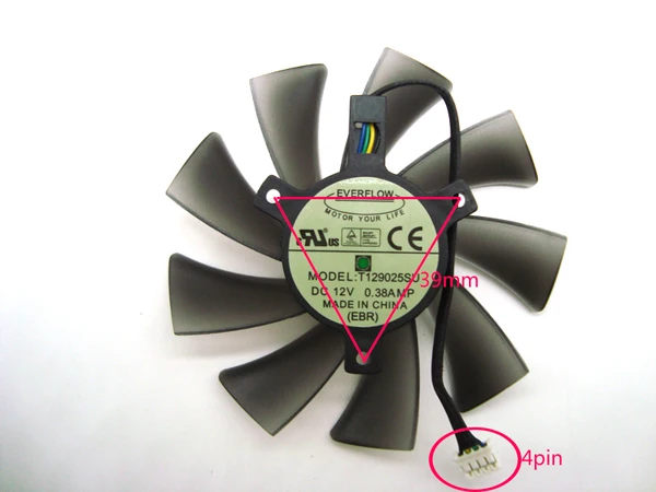 t129025su 95 мм 5Pin DC12V 0.38A кулер вентилятор для Asus Radeon HD7970 прямой CU II HD7950 DirectCU II охлаждение видеокарты - Цвет: 1 pcs