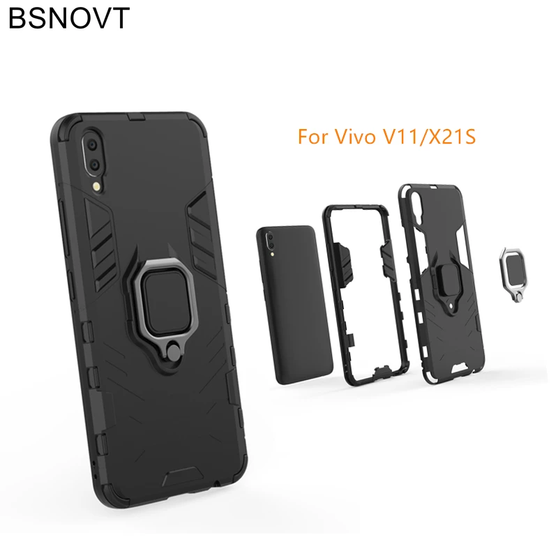 BSNOVT для Vivo V11 ЧЕХОЛ ДЛЯ ударопрочный чехол кольцо на палец магнитный держатель