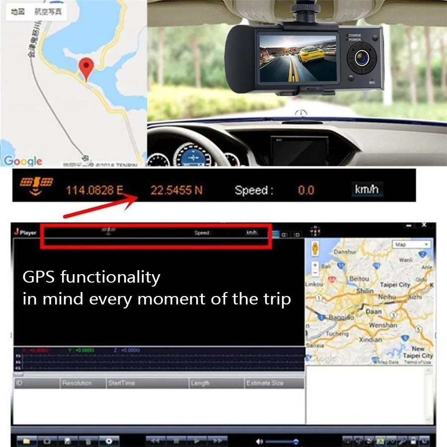2,5 ''Мини Скрытая Автомобильная камера gps дорожка рекордер HD ночного видения скрытый двойной объектив видео трафик для автомобиля X3000