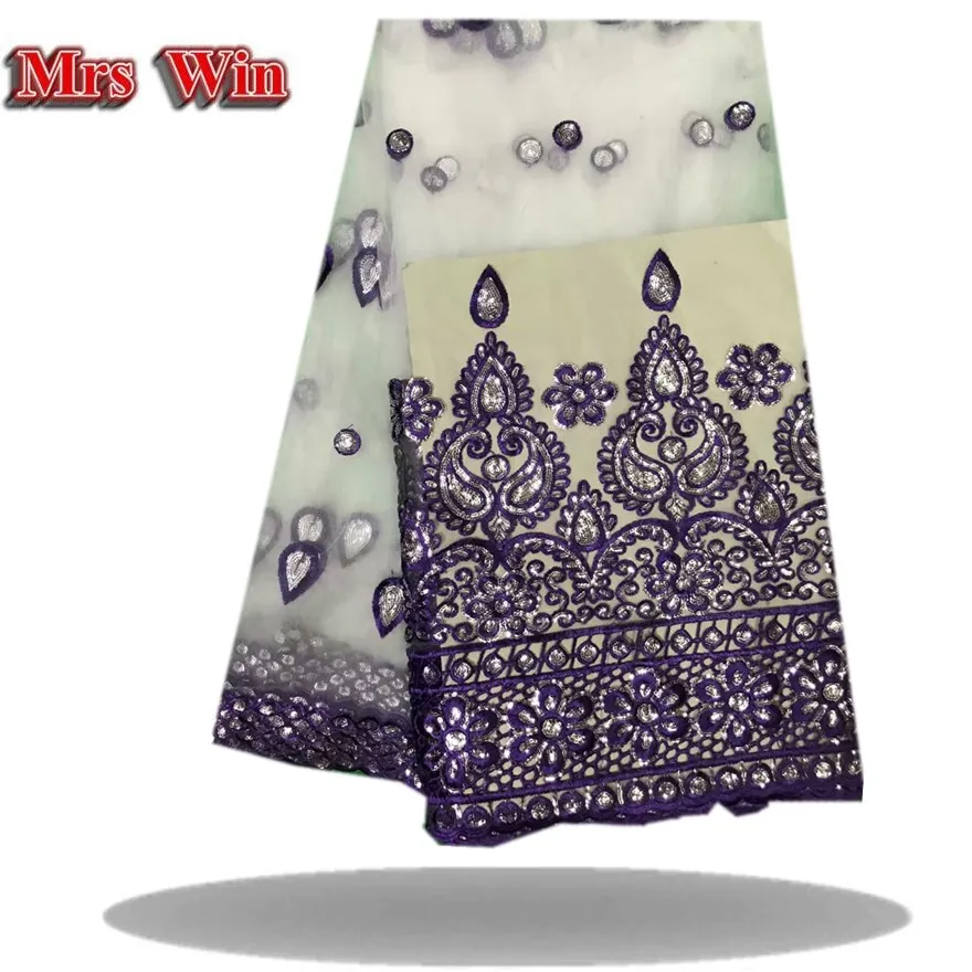 African George fabrics high quality lace sequins and embroidery Swiss for Nigerian wedding dresses | Дом и сад