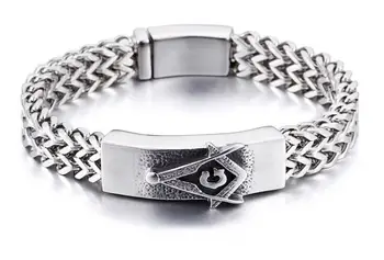 

Prime Quality Stainless Steel Freemason Bracelet Masonic Bangle Bracelet Wristband Free Mason Men Fashion Jewelry Gift 3pcs/lot