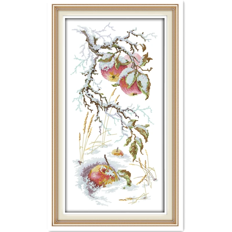 

Apple In The Snow joy sunday cross stitch Chinese Counted Cross Stitch Patterns Kits kit for embroidery cross stitch Home Decor