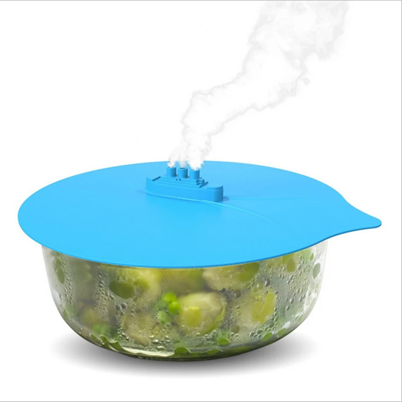 Newest Steam Ship Design Silicone Steamer Lid Food Covers Steaming Pot