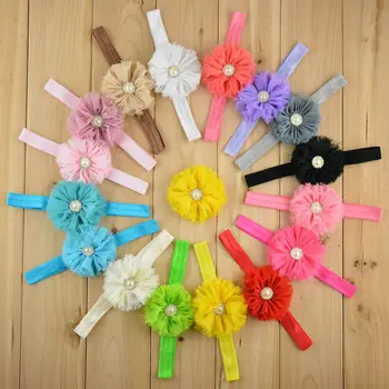 

Baby toddler Frayed Vintage Ballerina Baby Kids Flower headband U Pick Colors