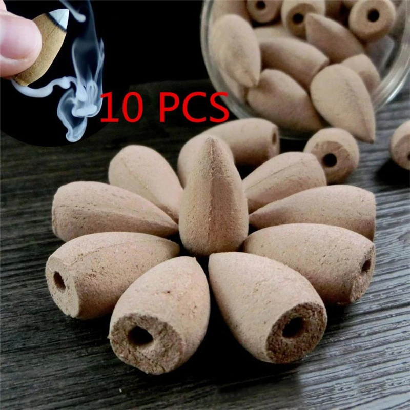   10pcs Retro Handmade Porcelain Ceramic Backflow Incense Burner Buddhist Decoration Home Aromatherapy Artificial Scent C0426#3010
