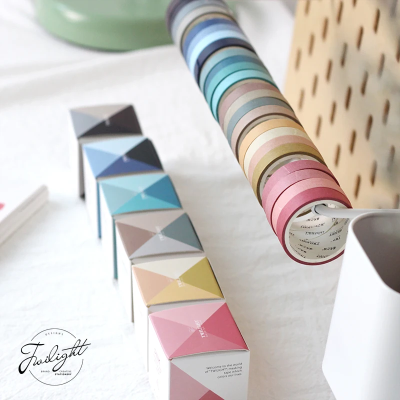 

1Set 4 Colors Washi Tape Set 9mm*3m Adhesive Decoration Tapes Masking Stickers Diary Album Stationery School Supplies