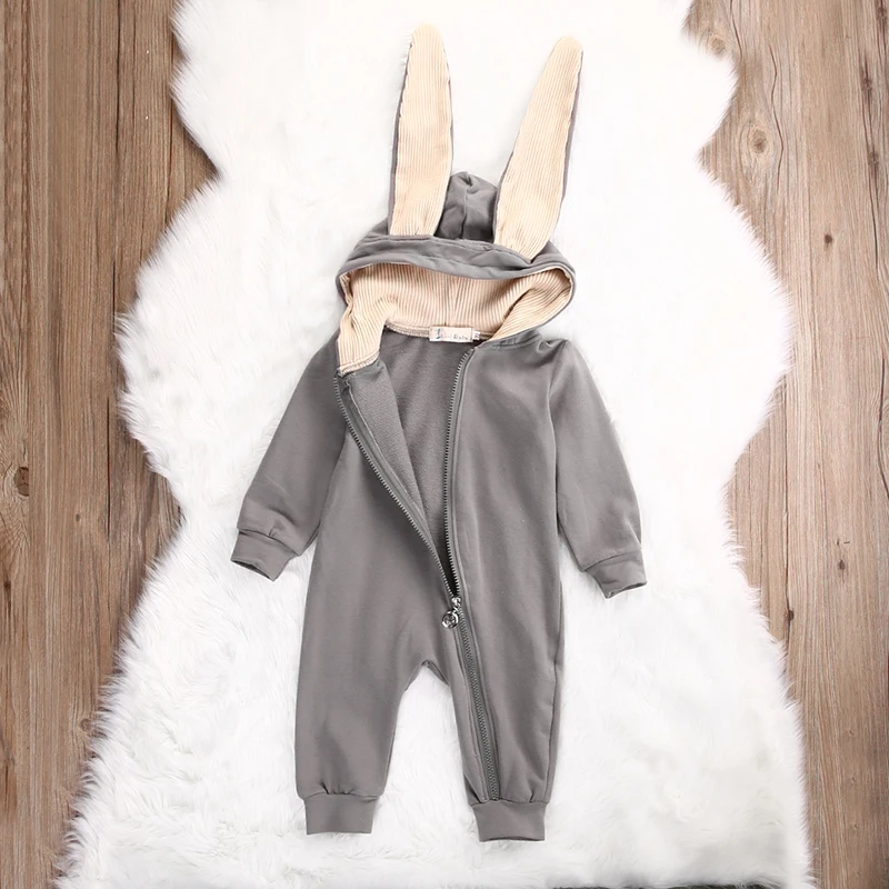 Baby Clothes Rabbit Ear Hooded Baby Rompers For Babies Boys Girls Clothes Newborn Clothing